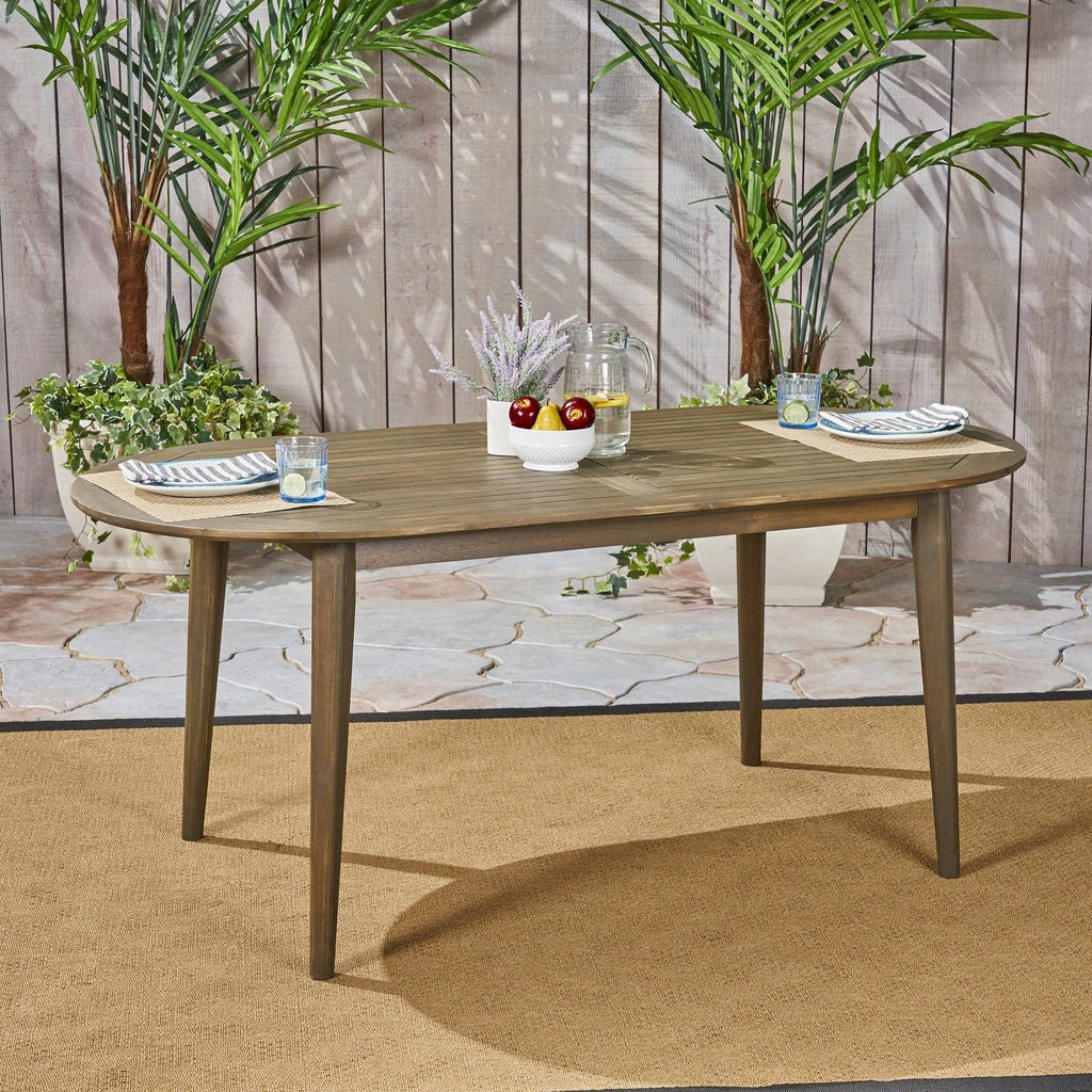 Teak Oval Acacia Wood Dining Table S92124