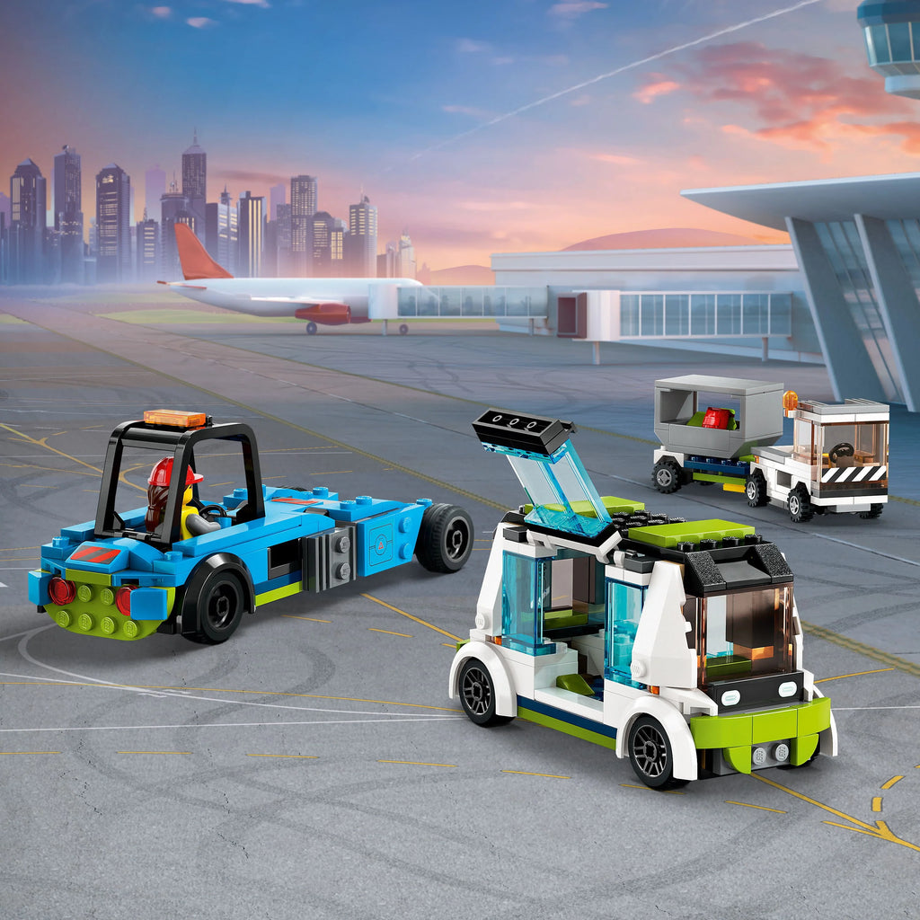 Airplane Building Toy Set with Passenger Bus and Minifigures N7183