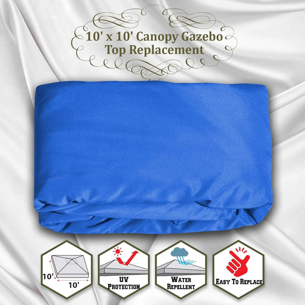 10'x10' Single Tier Blue Polyester Gazebo Canopy Top T801989