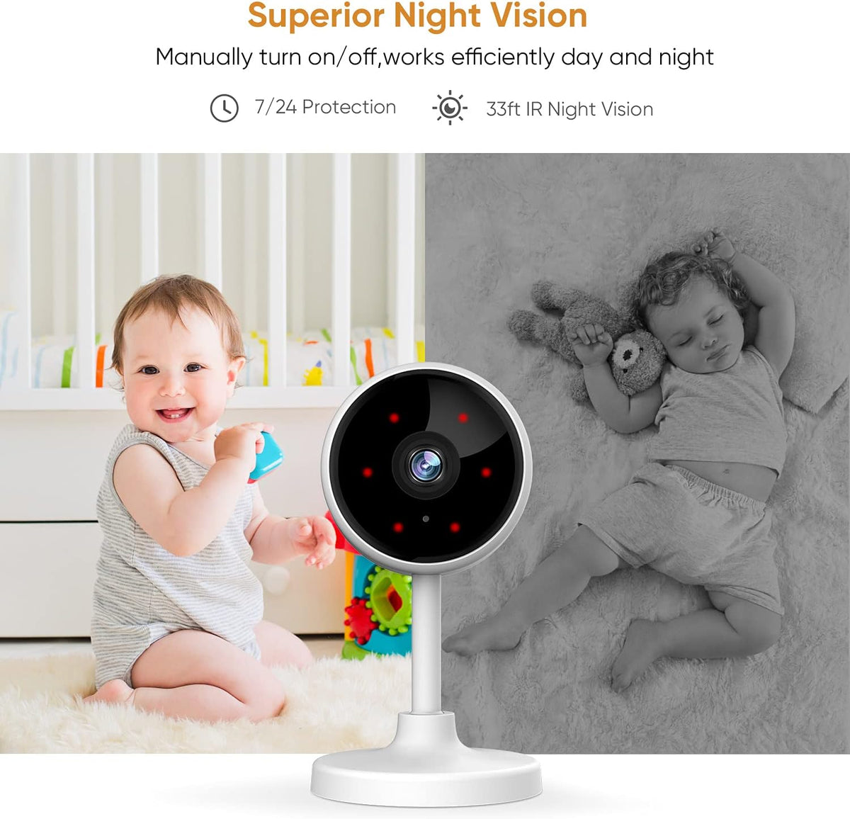 Indoor Security Camera 2 Pack 1080P WiFi Camera with Night Vision Q993042