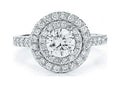 14k White Gold Double Halo Engagement Ring J605