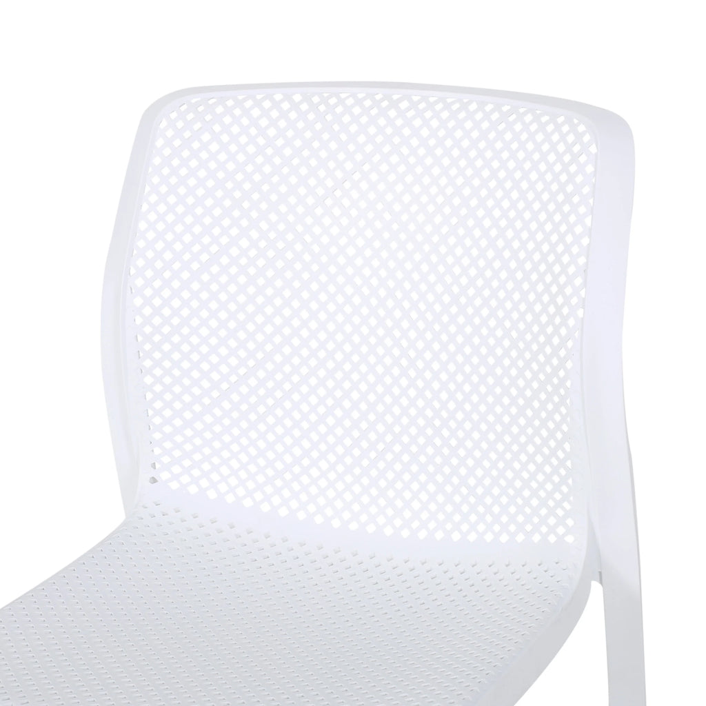 White Plastic Stacking Dining Chairs, Set of 2 K500