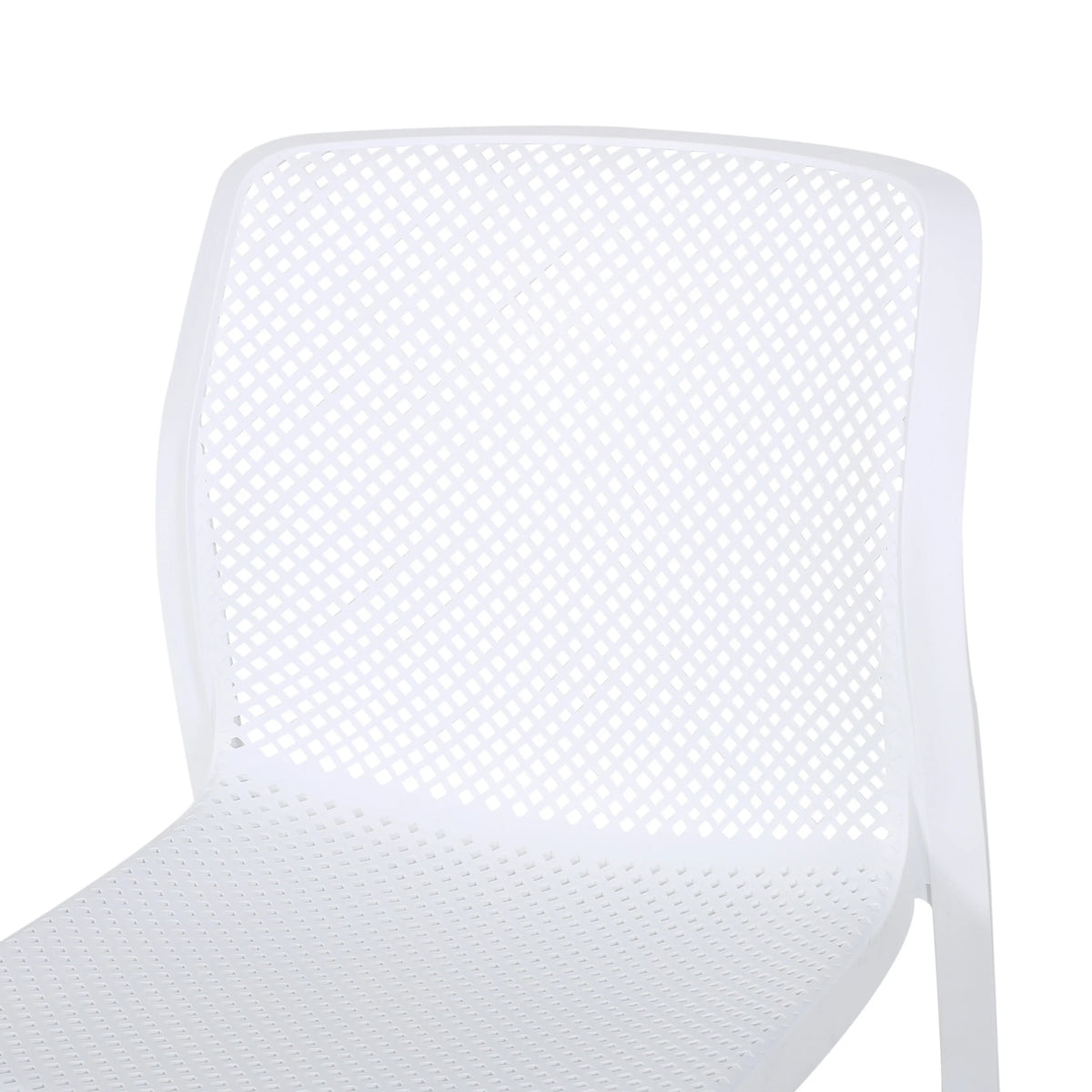 White Plastic Stacking Dining Chairs, Set of 2 K500