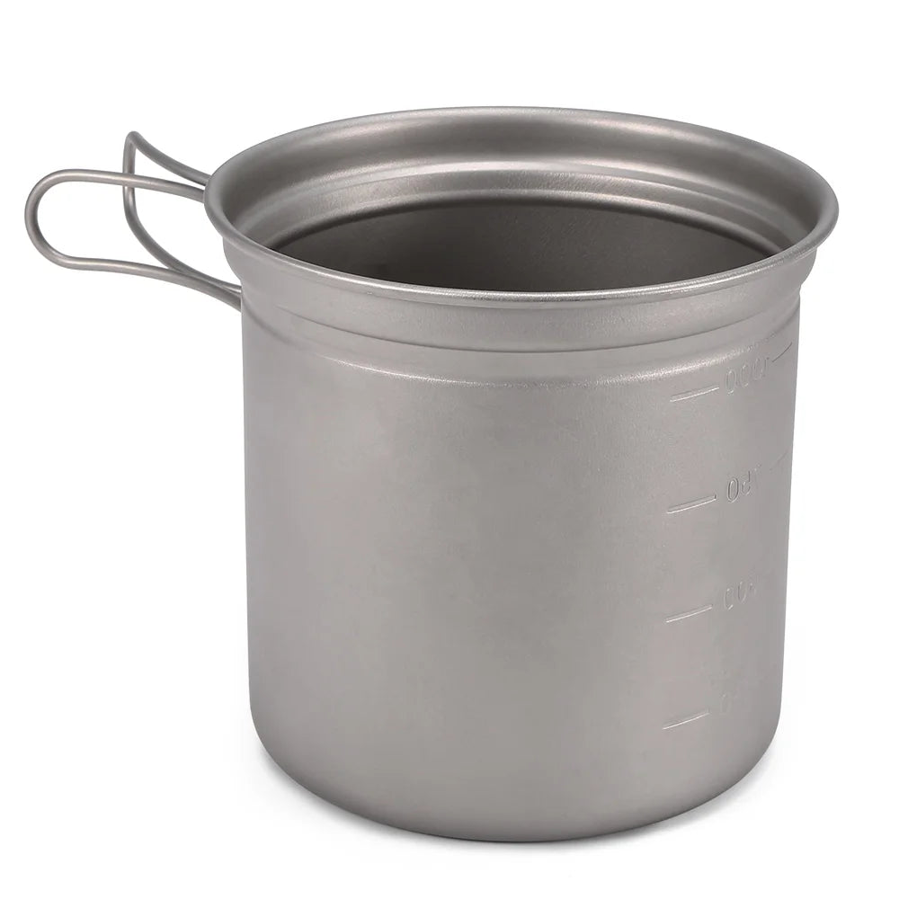 Titanium Cookware Set 1000ml 750ml Pot Pan Spoon Set K148