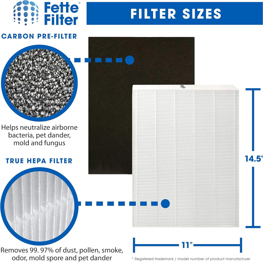 Air Purifier Filters HEPA Carbon Replacement Pack of 2 J810452