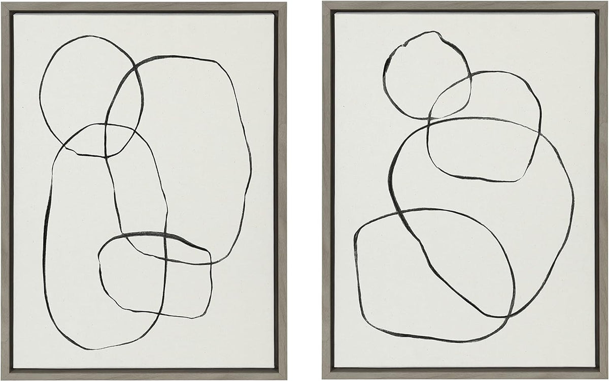 Framed Textured Canvas Set, 23x33, Natural, 2 C2347