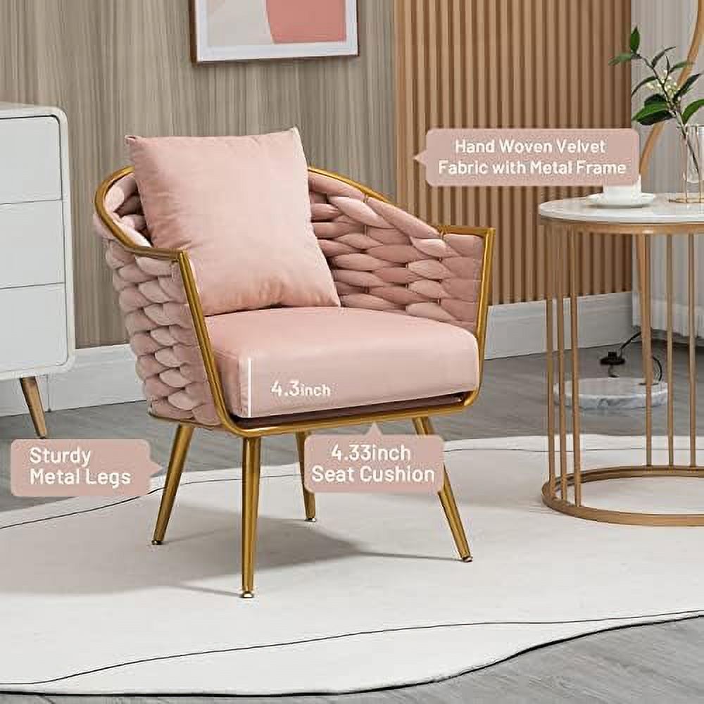 Navy Velvet Accent Chair with Pillow V33655