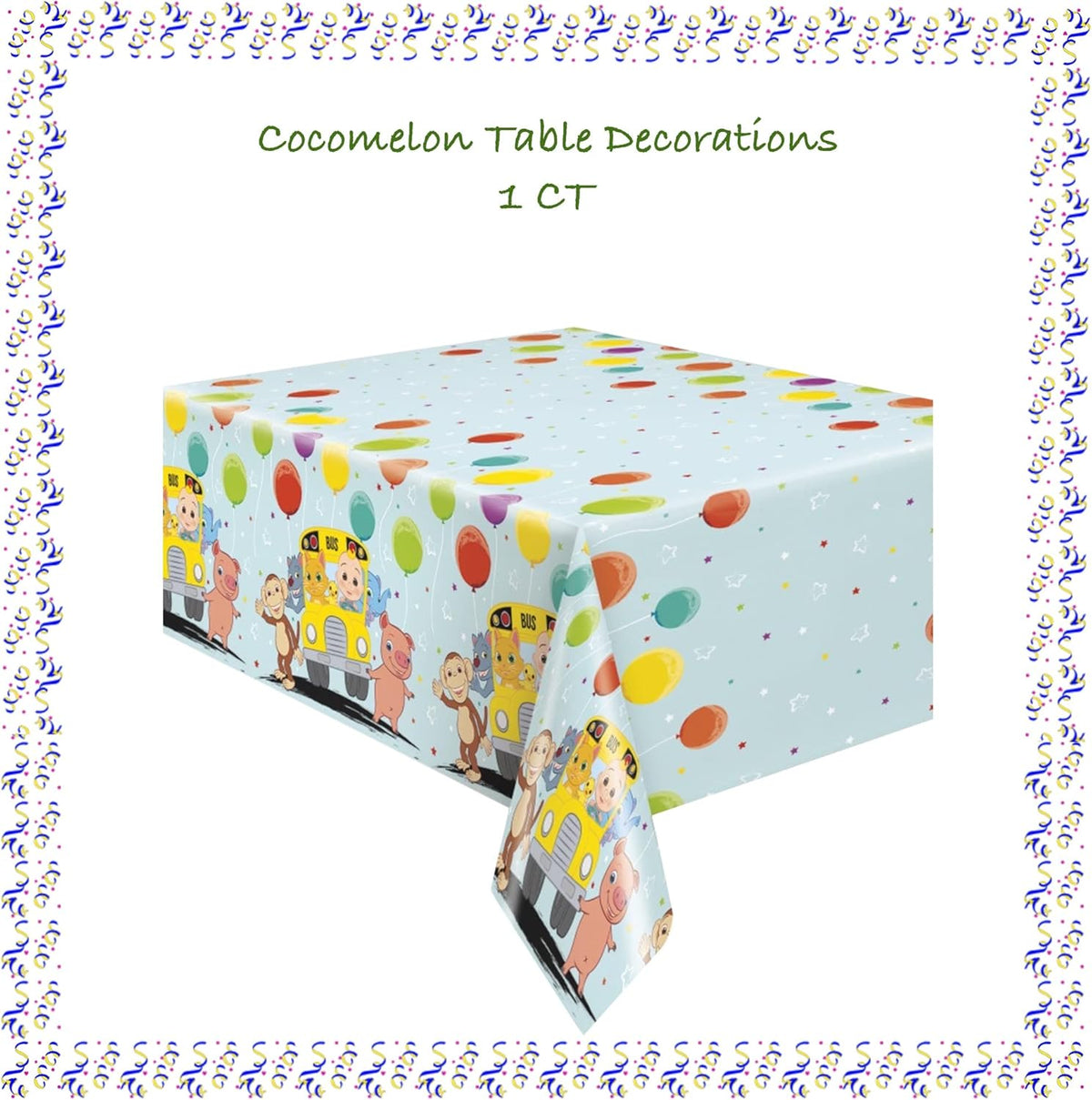 Birthday Party Supplies Decoration Kit with Balloons, Tablecloth, Plates, Napkins, Candles Serves 16 Q970