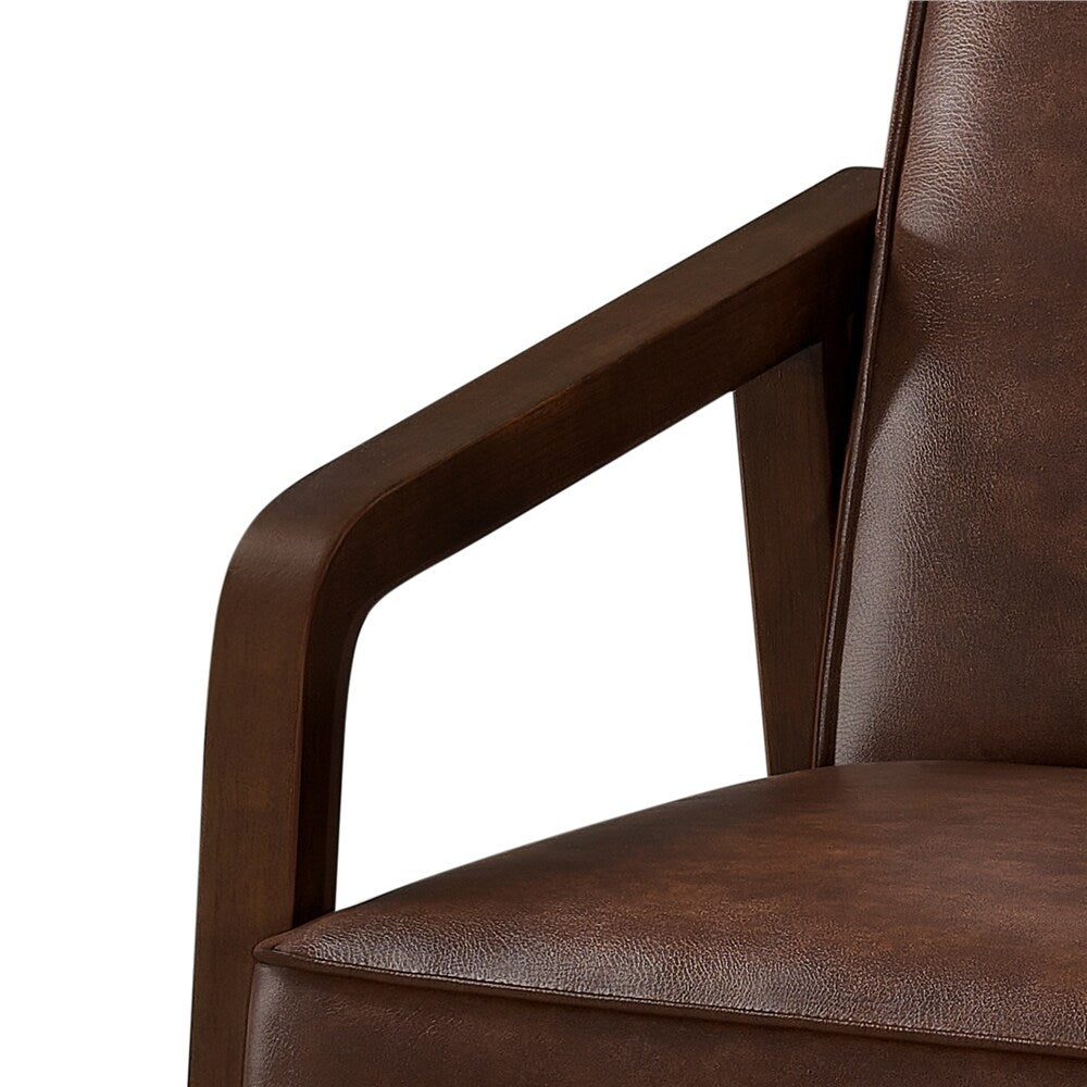 Dark Brown Faux Leather Accent Chair R722