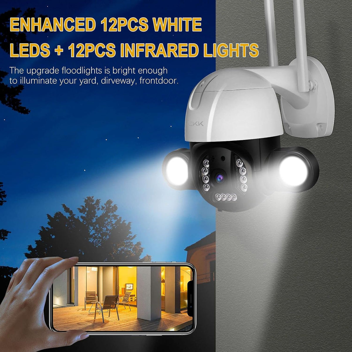 5MP Wireless PTZ Security Camera Outdoor with 64GB SD Card B96202