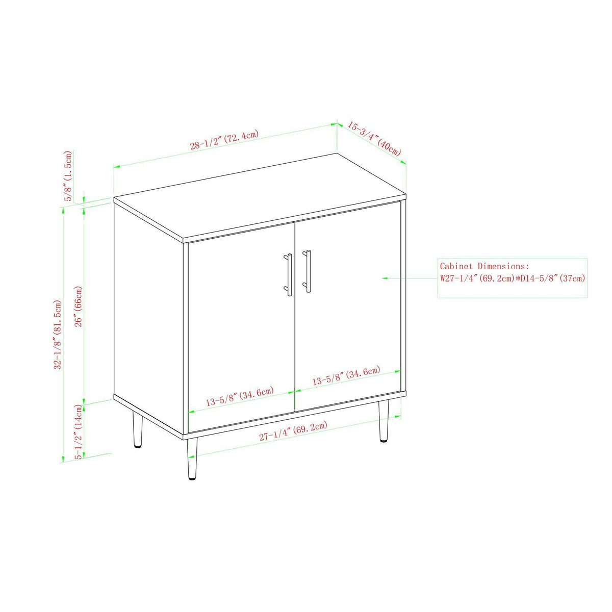 Solid Black Accent Cabinet Q500
