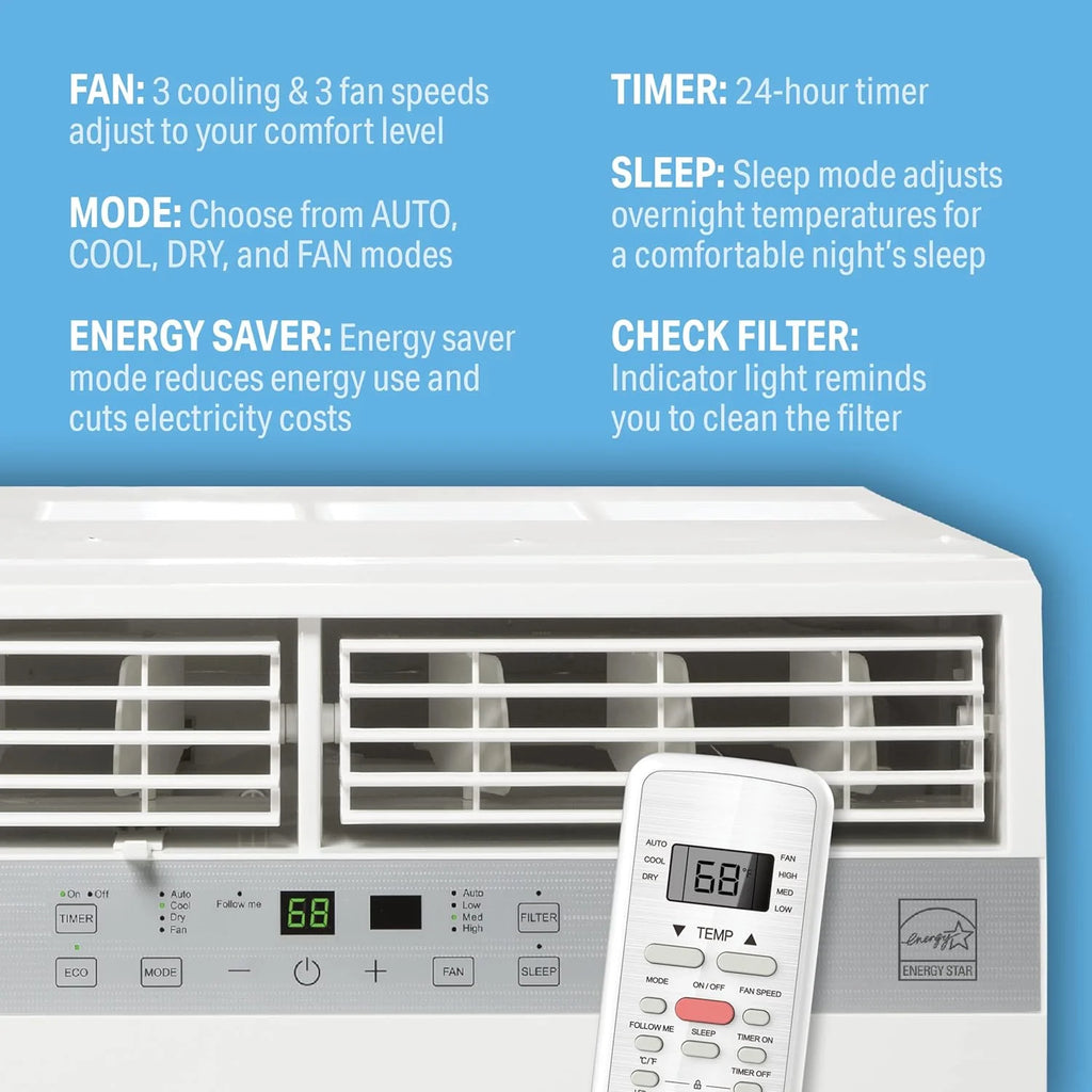 115-Volt Flat Panel Window Air Conditioner C4364