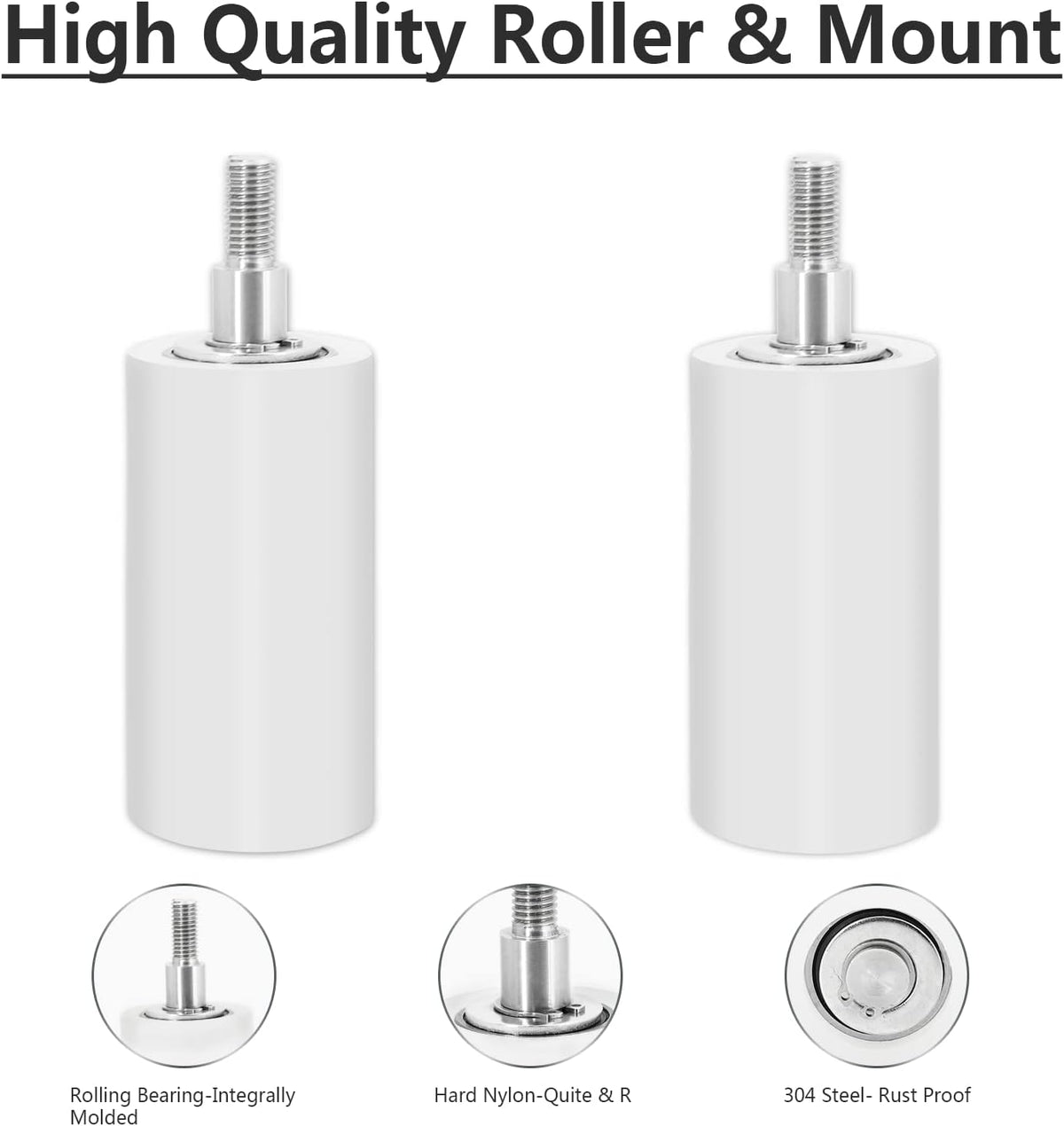 3.9 inch Pack of 2 Sliding Gate Hardware Nylon Rollers Zinc Bracket P43036