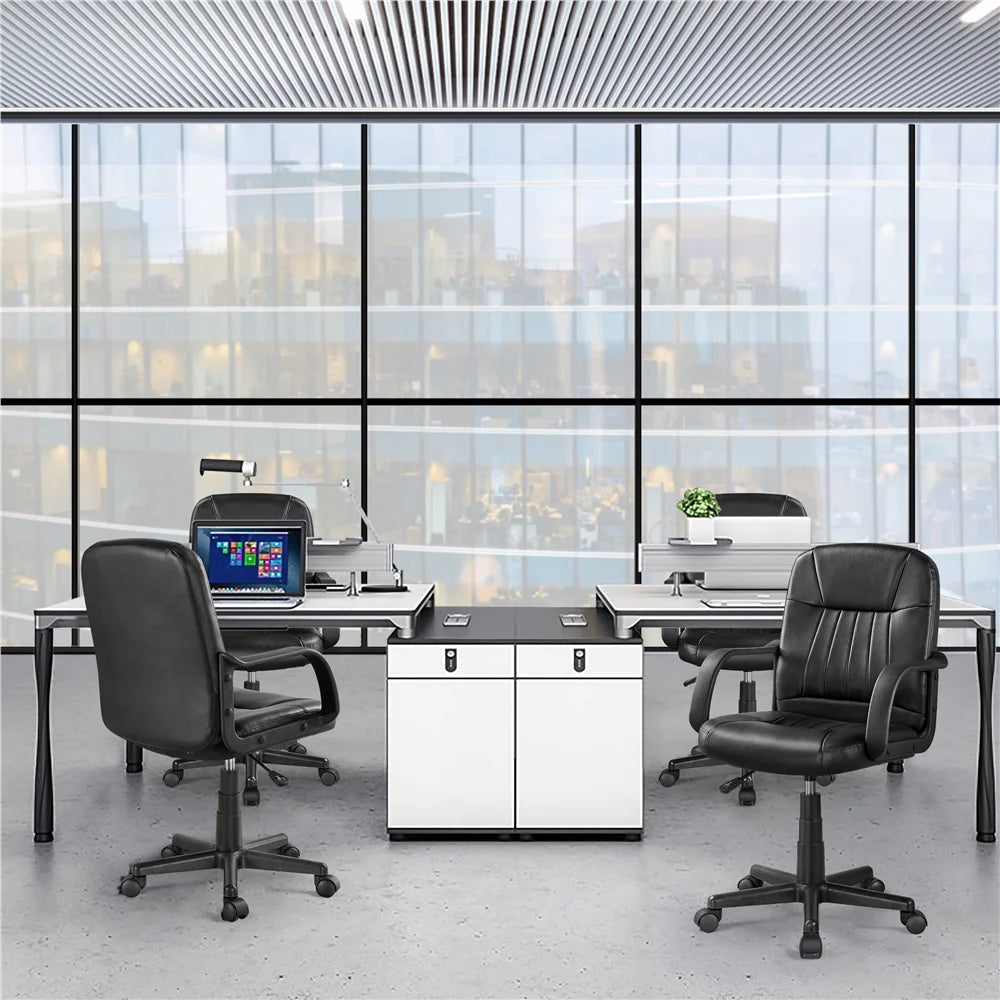 Adjustable Artificial Leather Office Chair with Wheels J173