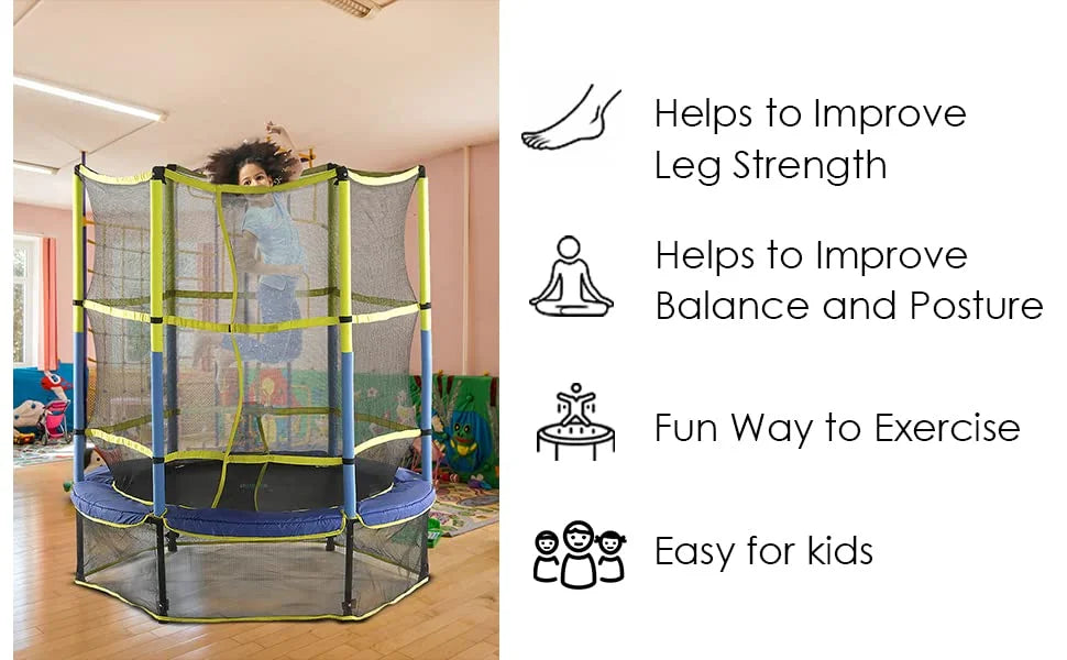 55" Kiddy Trampoline & Enclosure Set A477