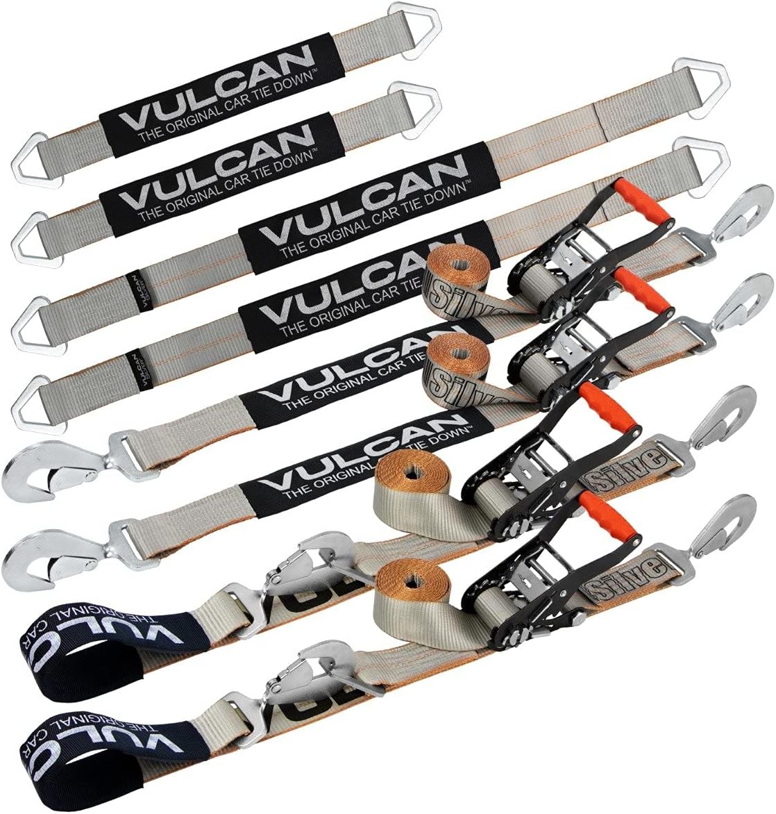 Axle Tie Down Kit with Axle Straps and Snap Hook Ratchet Straps B2125