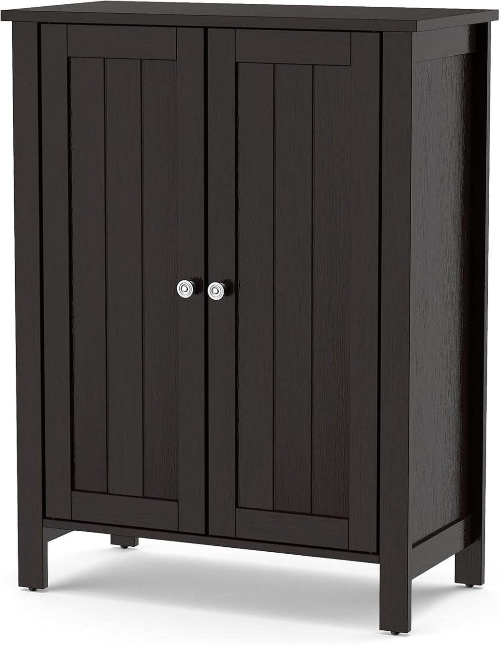 White 3 Tier Bathroom Floor Cabinet with Double Door P61210