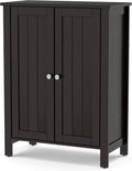 White 3 Tier Bathroom Floor Cabinet with Double Door P61210