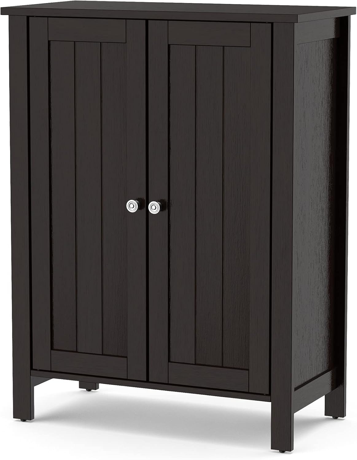 White 3 Tier Bathroom Floor Cabinet with Double Door P61210
