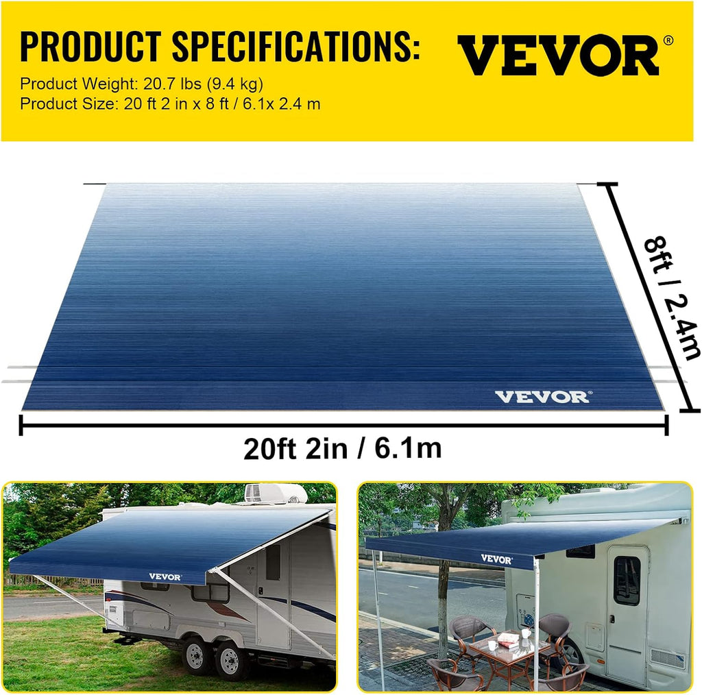 Slate Blue 15oz Vinyl RV Awning Replacement Fabric Y6577