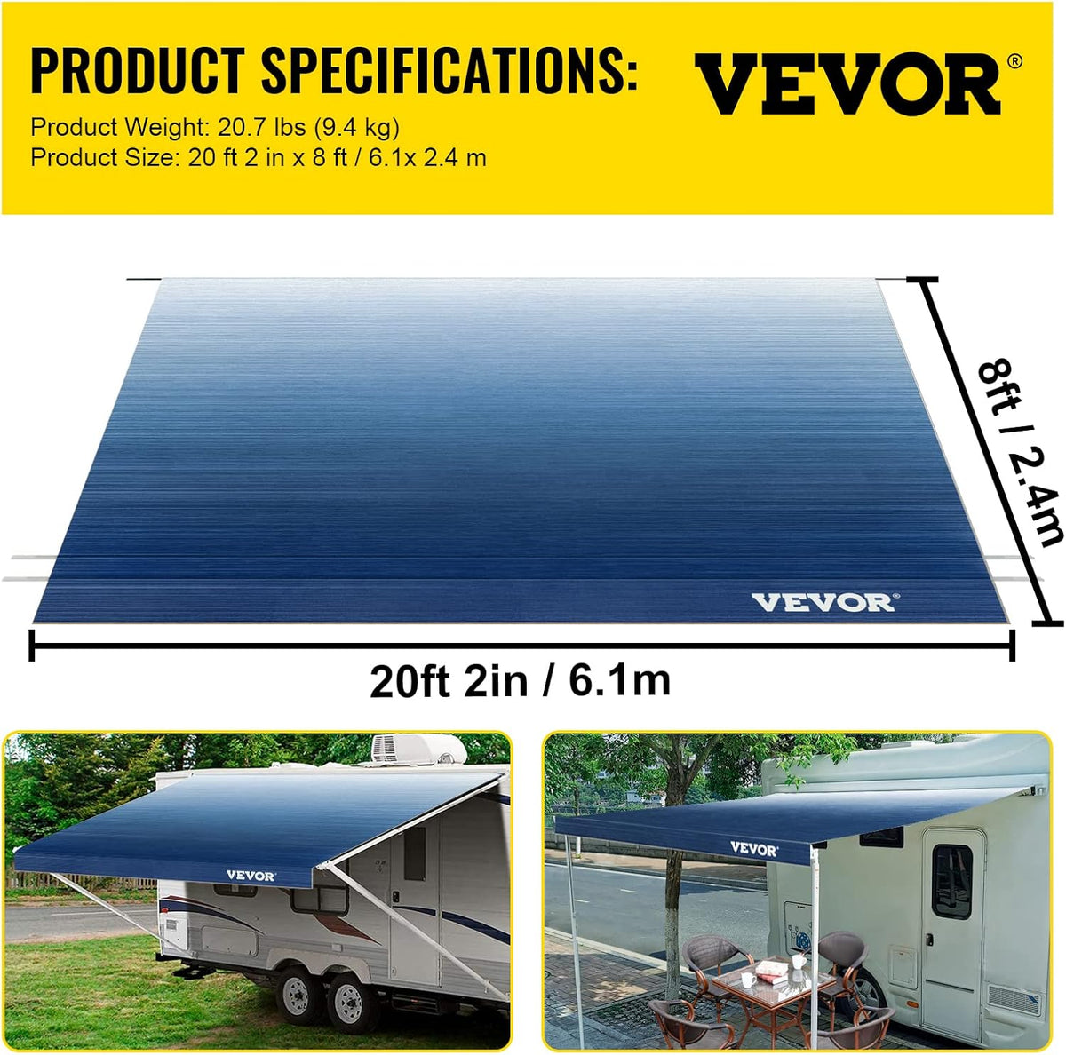 Slate Blue 15oz Vinyl RV Awning Replacement Fabric Y6577