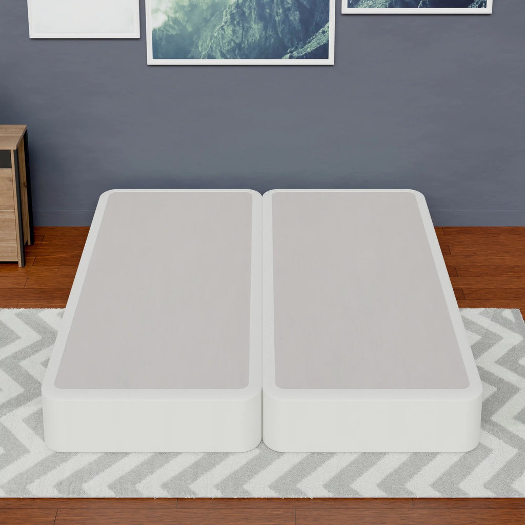 8-Inch Low Profile Wooden Box Spring, White Twin P7485