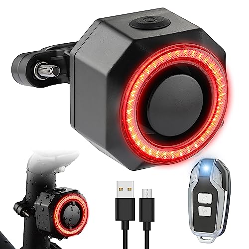 Bicycle Horn Bike Alarm Smart Bike Tail Light Rear Bike Light Waterproof Rechargeable Antitheft Alarm H6363