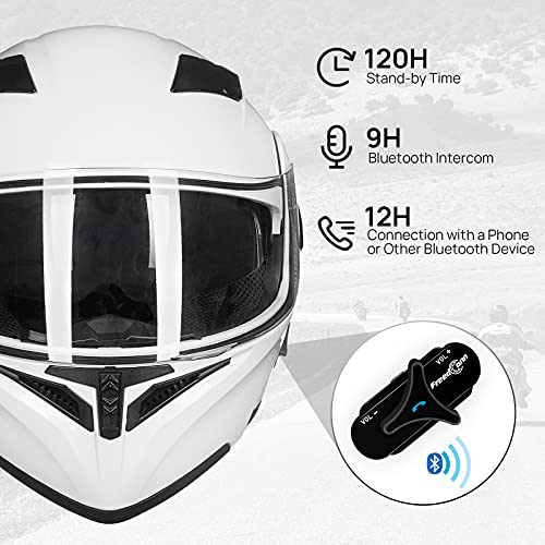 Bluetooth Modular Flip up Full Face Dual Visor Motorcycle Helmet DOT T441