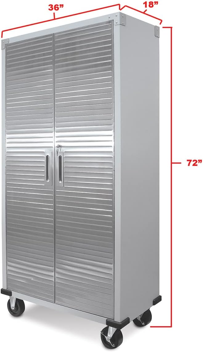 Full Door Rolling Storage Cabinet, 36" W x 18" D x 72" H, Granite Y427063