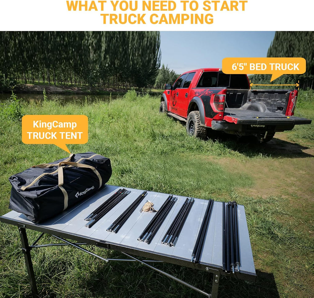 6.5 Foot 2 Person Truck Camping Tent with Sun Awning E5567