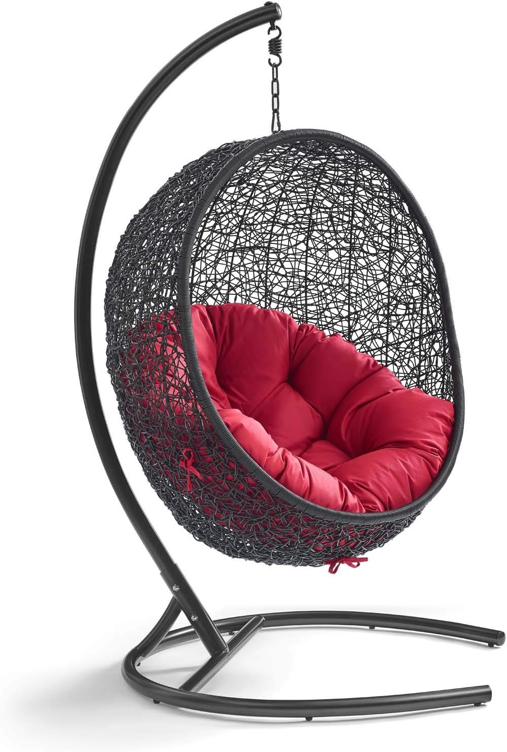 Beige Wicker Rattan Swing Chair with Stand X726437