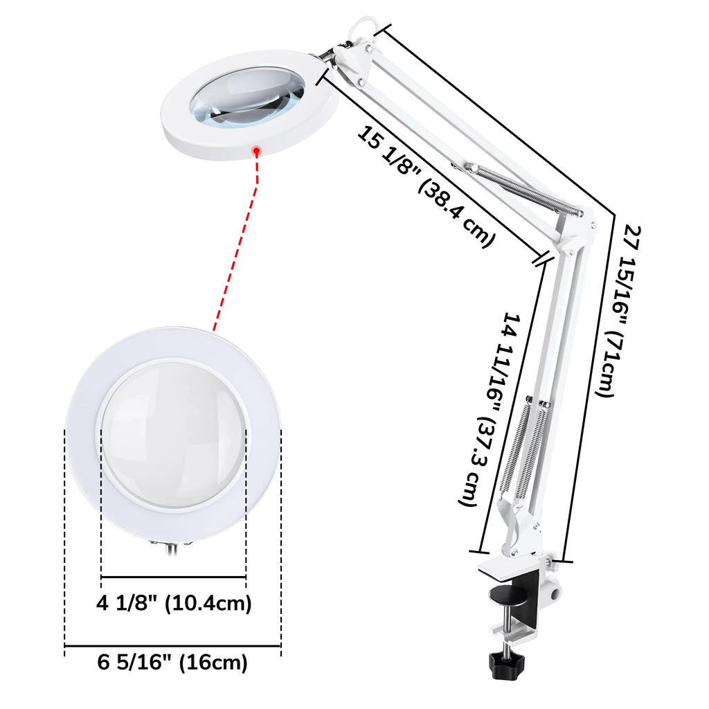 LED Magnifying Lamp Desk Light with Clamp Adjustable Arm O8135