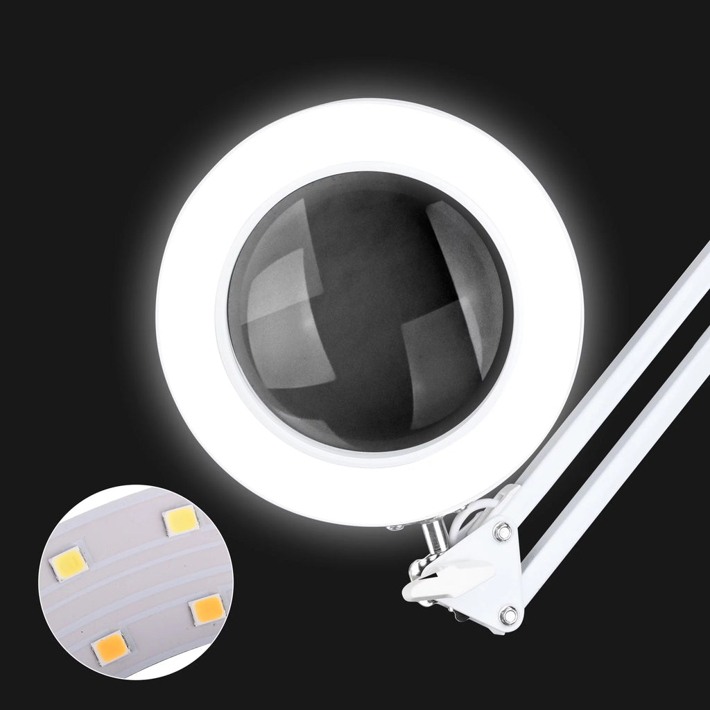 LED Magnifying Lamp Desk Light with Clamp Adjustable Arm O8135