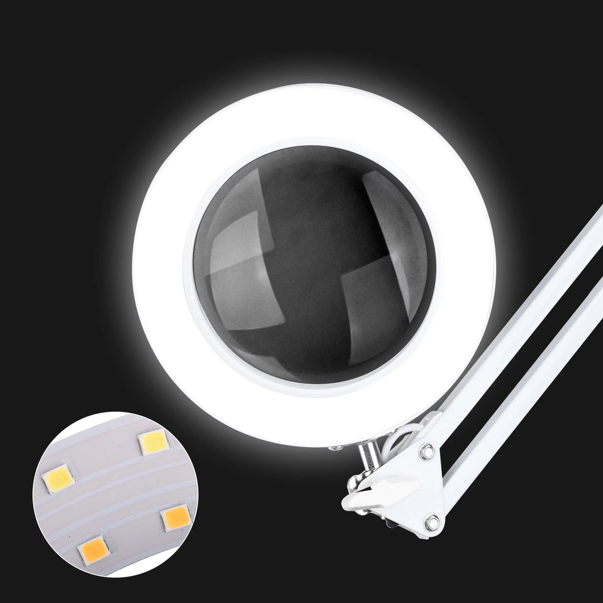 LED Magnifying Lamp Desk Light with Clamp Adjustable Arm O8135