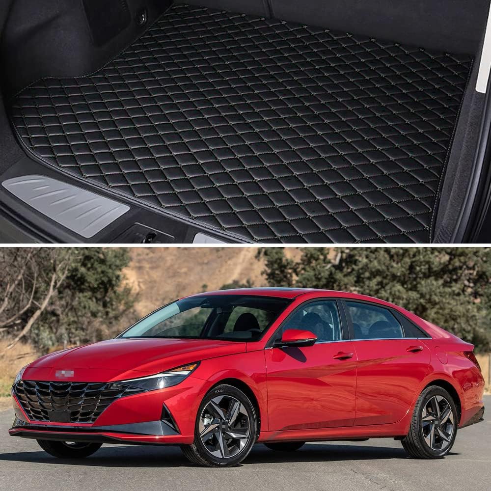 Black with Black line Car Trunk Mat Pack of 2 L451654