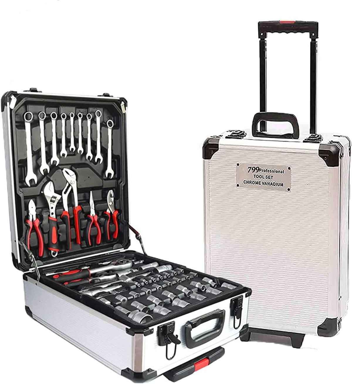 Black Portable Hand Tool Set with Toolbox T617203