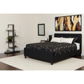 Black Full Size Fabric Platform Bed with Tufted Headboard U37320