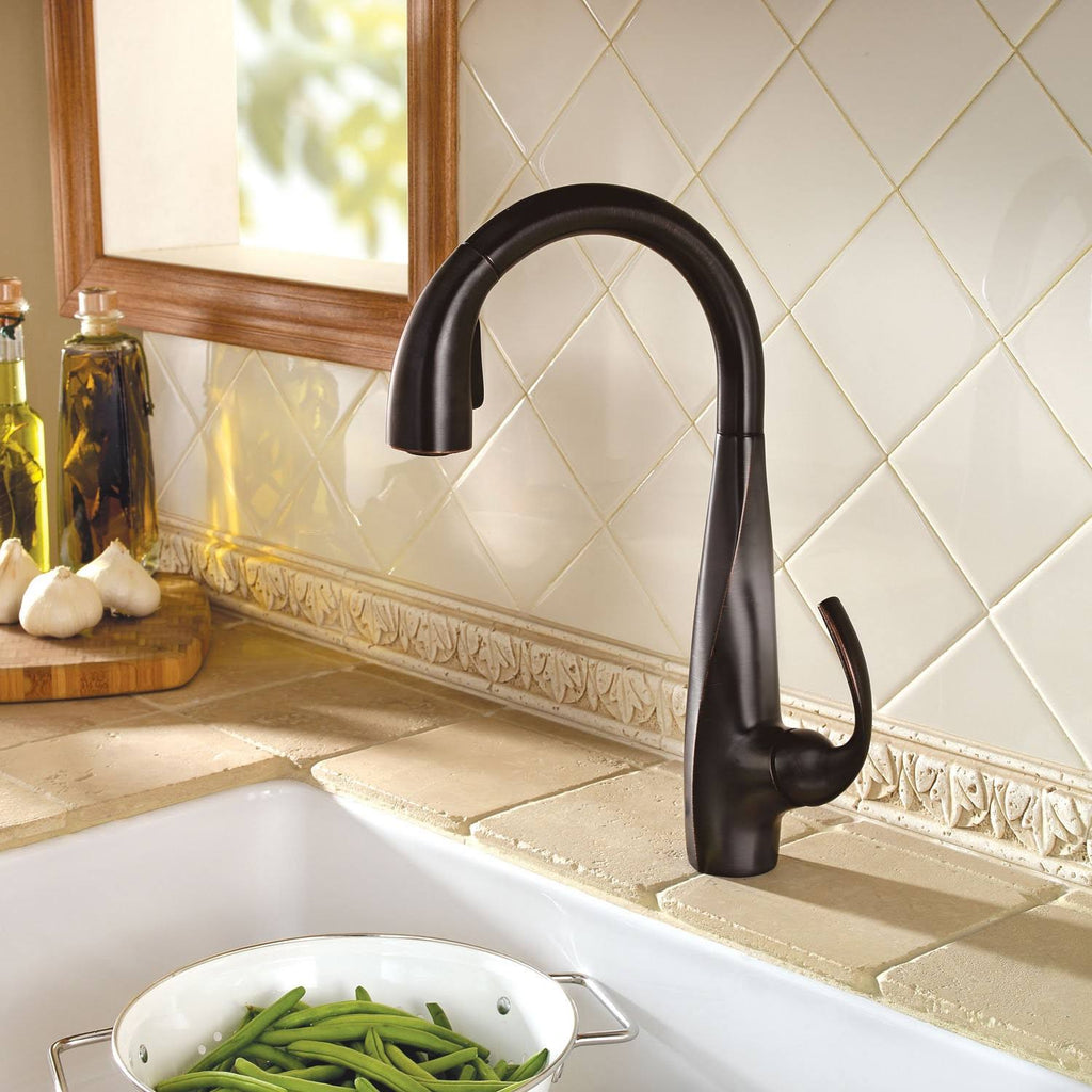 Tuscan Bronze 1-Handle Pull-Down Kitchen Faucet Y4233