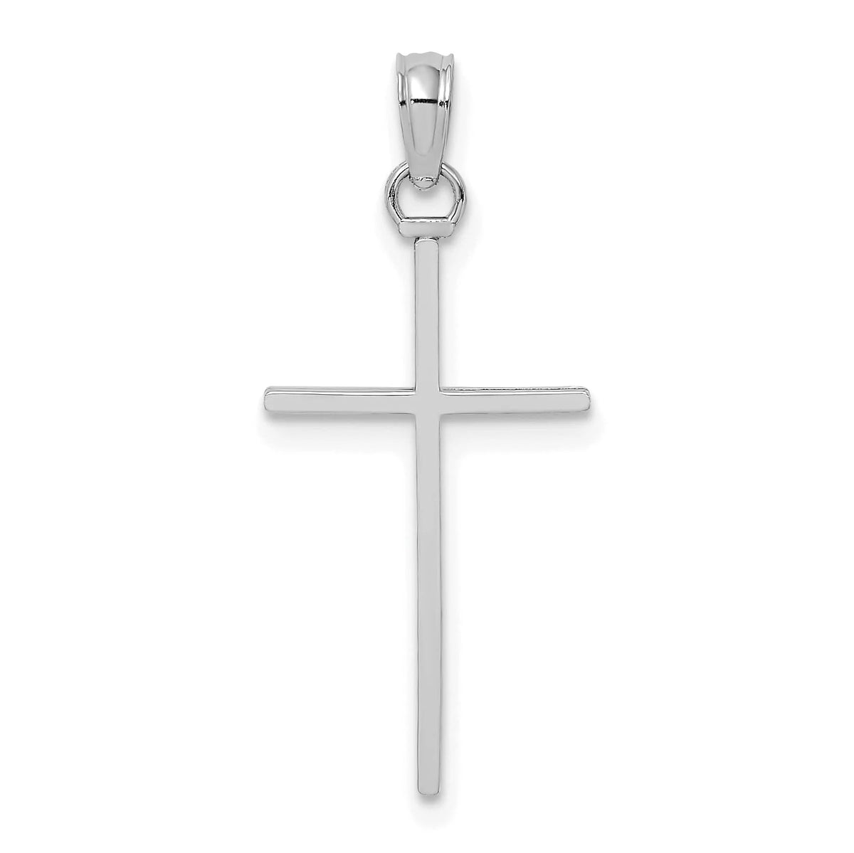 10K White Gold Stick Cross Charm T93591
