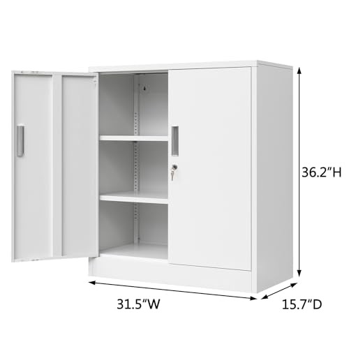 Black Metal Storage Cabinet with 5 Adjustable Shelves Z954