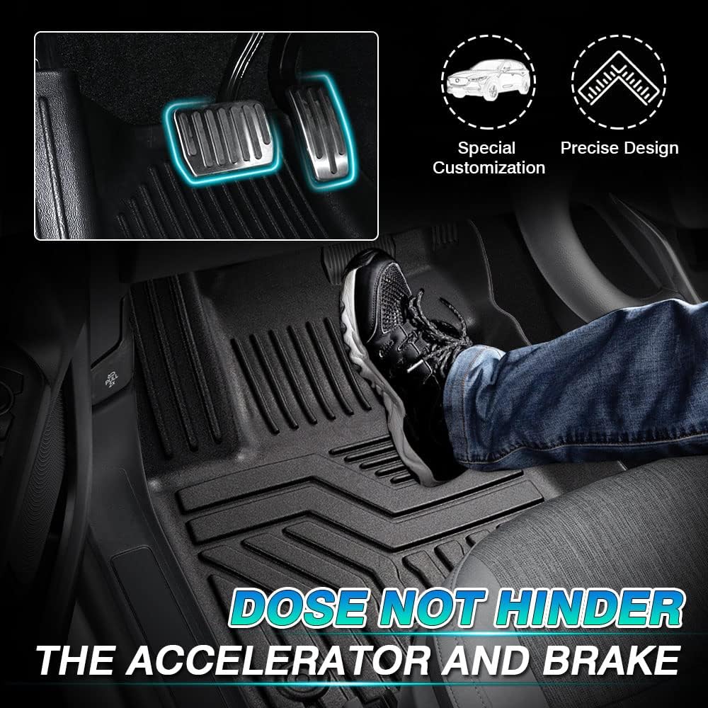 All-Weather TPE Floor Mat Liners Front & Rear Row Full Set S5665