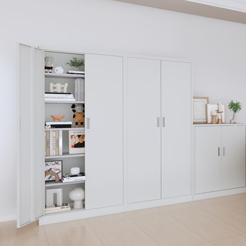Black Metal Storage Cabinet with 5 Adjustable Shelves Z954