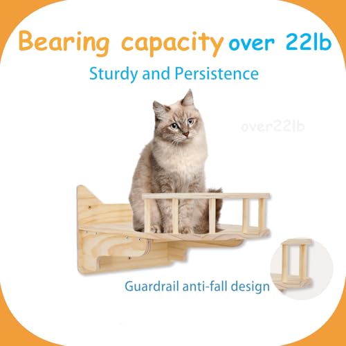 9-Piece Wall-Mounted Cat Shelves Set with 2 Sisal Scratching Posts A489234