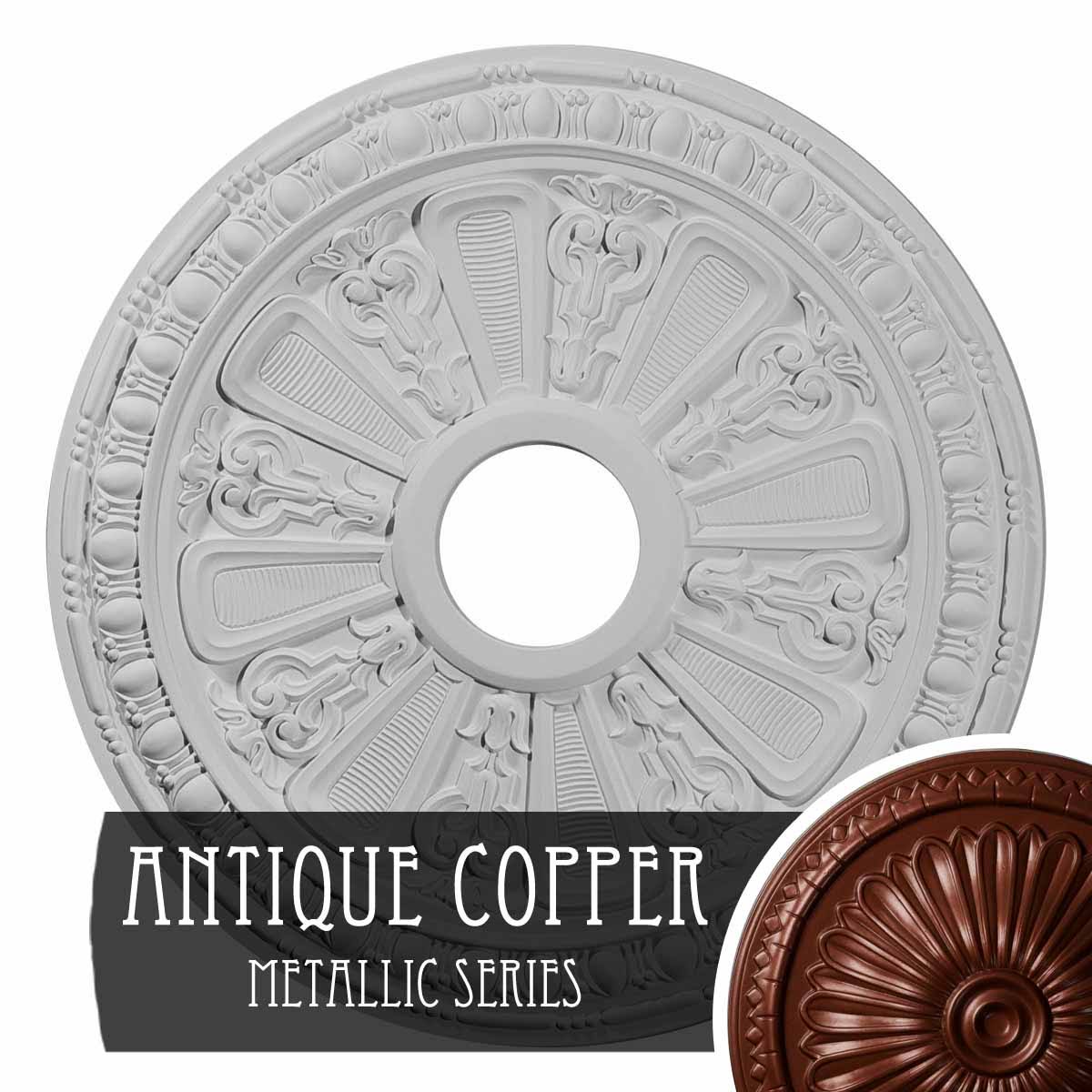 Hand-Painted Antique Copper Ceiling Medallion S3354