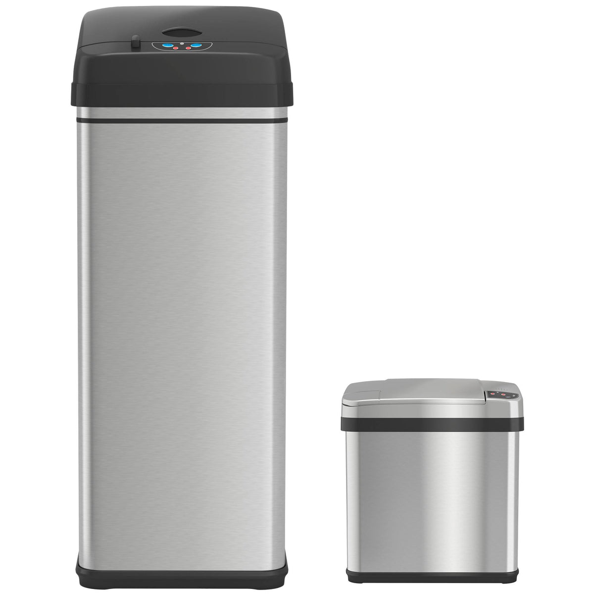 13 Gallon and 2.5 Gallon Stainless Steel Sensor Trash Cans Set of 2 M149958
