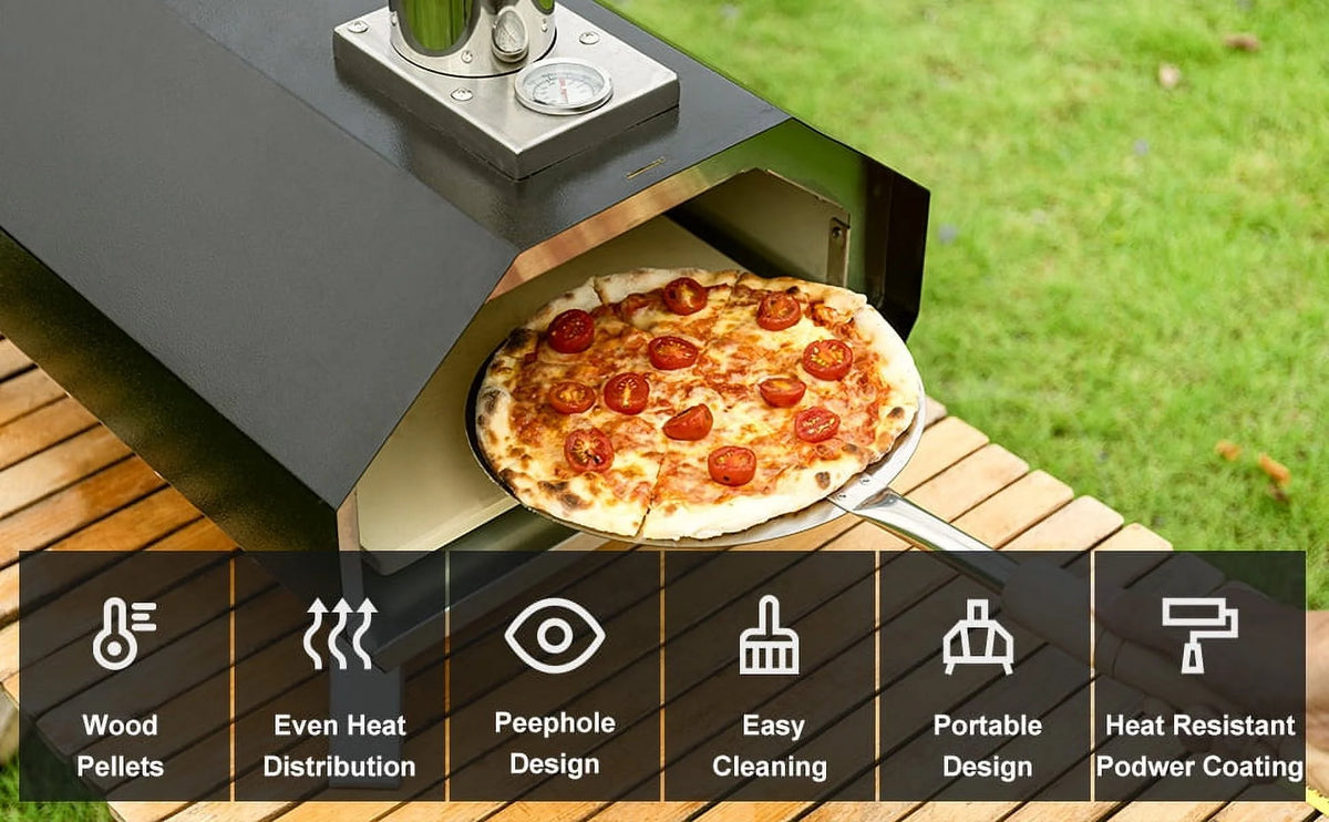13 Multi-Fuel Pellet Fired Pizza Oven with Pizza Stone Q8042
