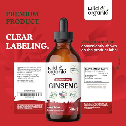 4 fl oz Organic Red Ginseng Liquid Extract L41995