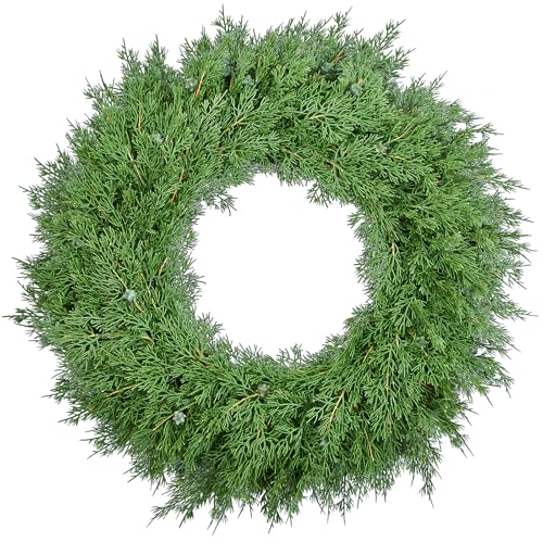 22 Inch Artificial Cedar Wreath L12644