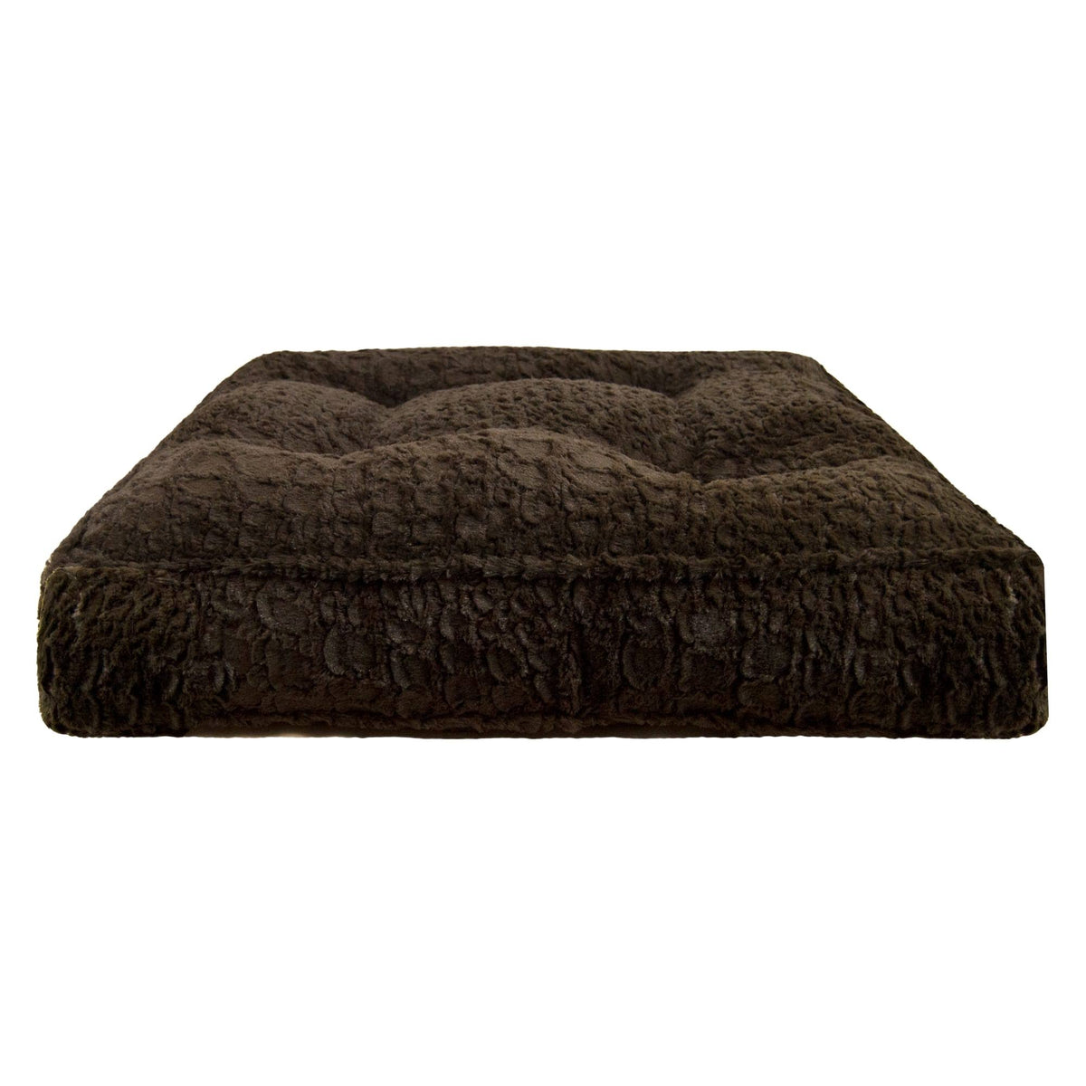 Faux Fur Rectangle Dog and Cat Bed, Serenity Brown, Medium X7794
