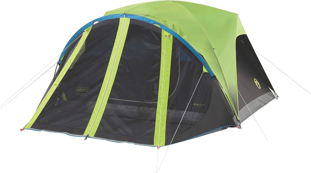 4/6 Person Dark Room Camping Tent with Screened Porch, Folding Beach Chair with Built in Drinks Cooler X332